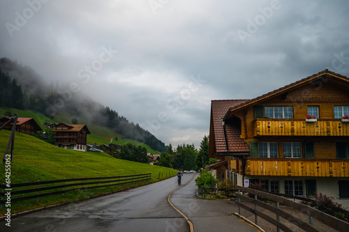Adelboden, Switzerland - July 24, 2022 - Summer view of Adelboden village and city center