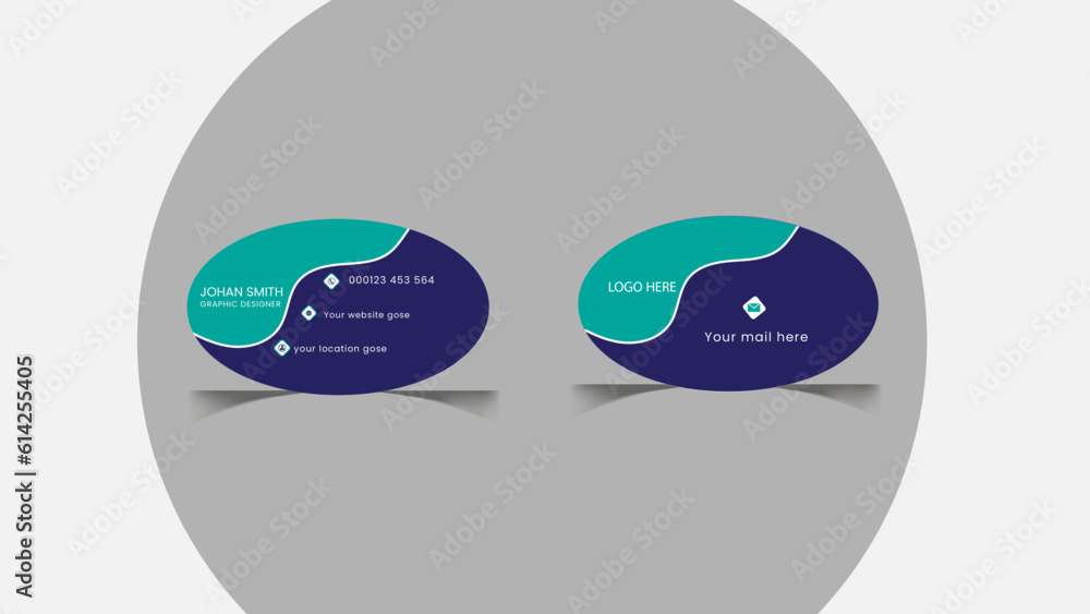 Oval Business card design. Oval Business card design.