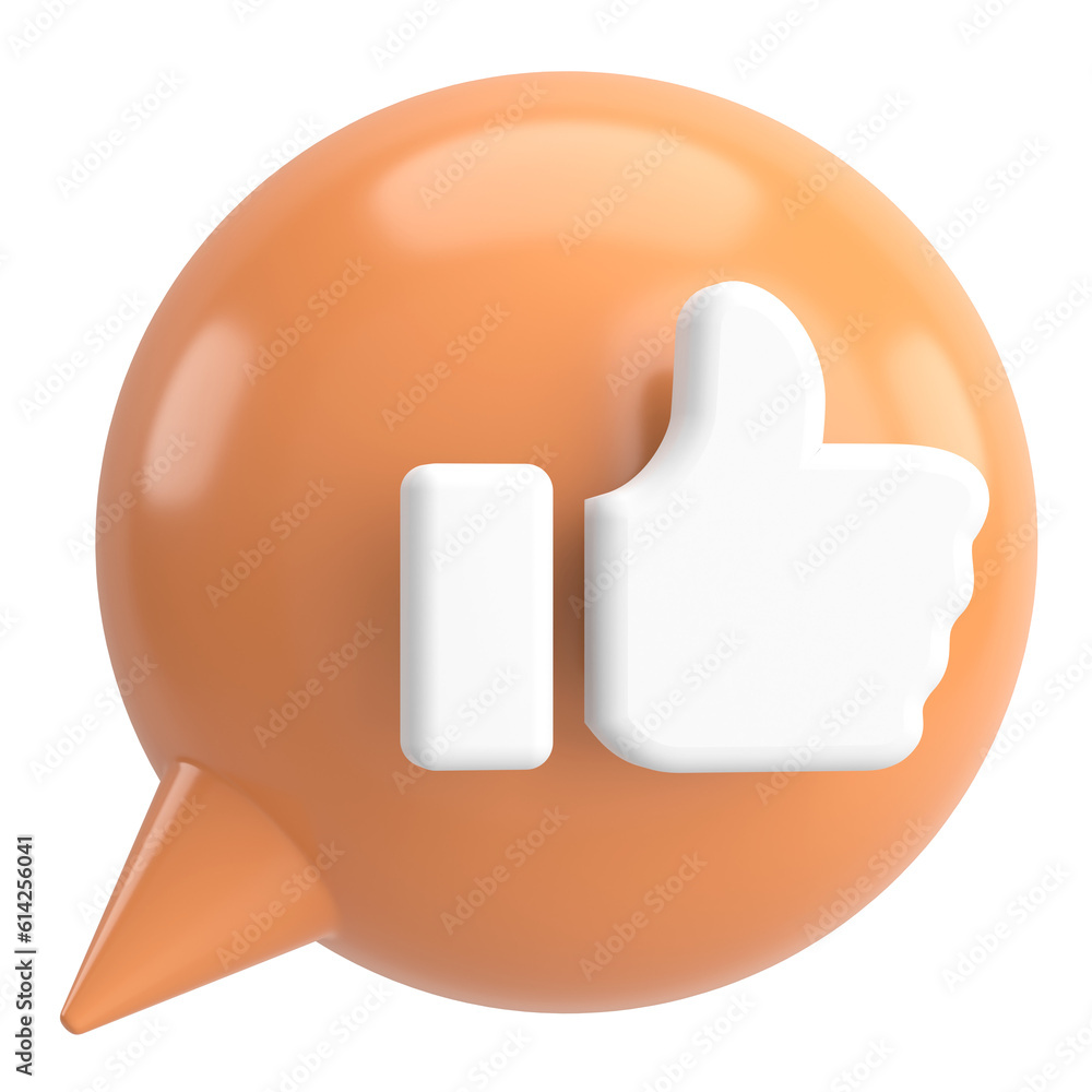 Like icon. Like button. 3D illustration. Like icon. Like button. 3D illustration.