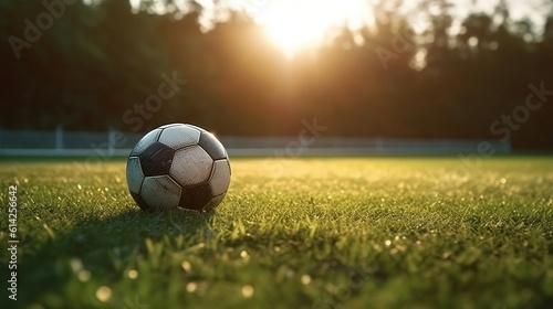 The ball on the football field. Generative AI