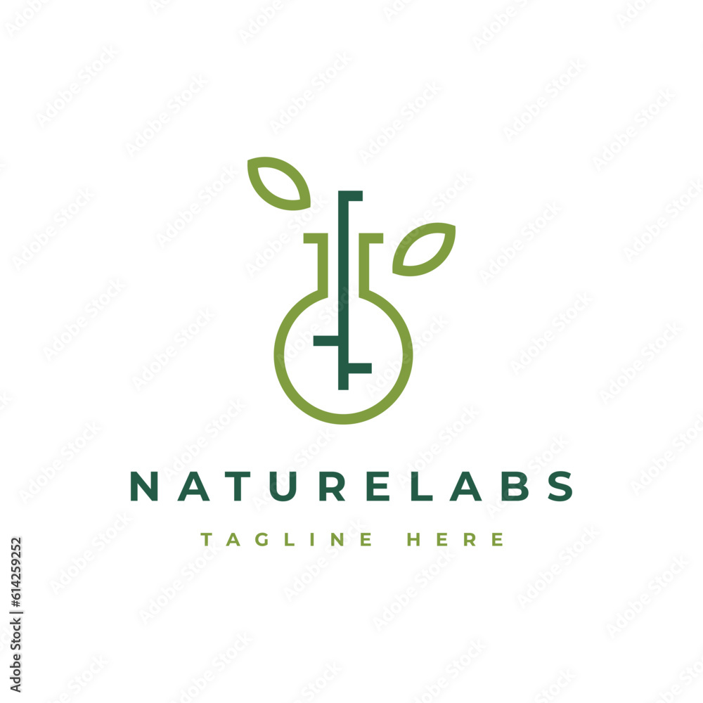 Line art Nature Labs Logo Design Inspiration Vector 