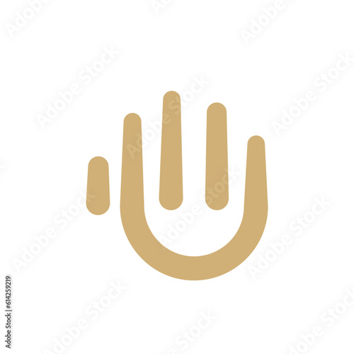 Hand line logo, linear style logo, high five logo design inspiration