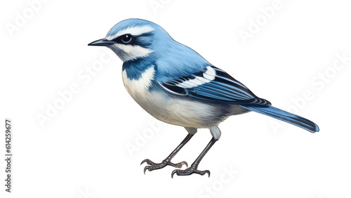 Cerulean Warbler bird isolated on transparent background created with generative AI technology