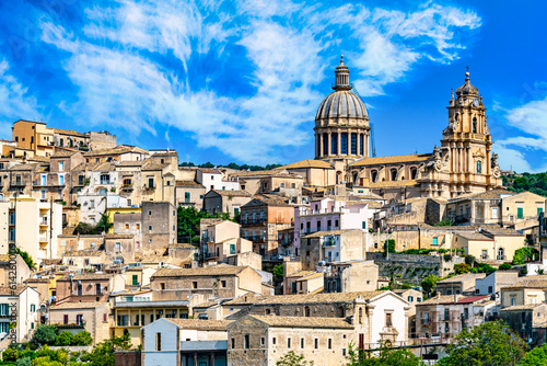 View of Ragusa in Val di Noto, southern Sicily, Italy photo