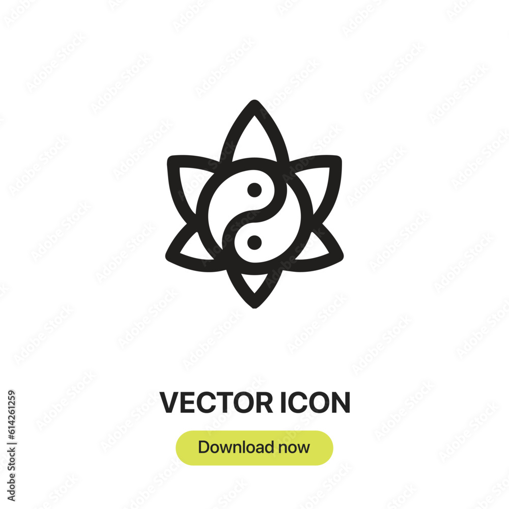 Yin Yang icon vector. Linear style sign for mobile concept and web design. Yin Yang symbol illustration. Pixel vector graphics - Vector. Yin Yang icon vector. Linear style sign for mobile concept and web design. Yin Yang symbol illustration. Pixel vector graphics - Vector.