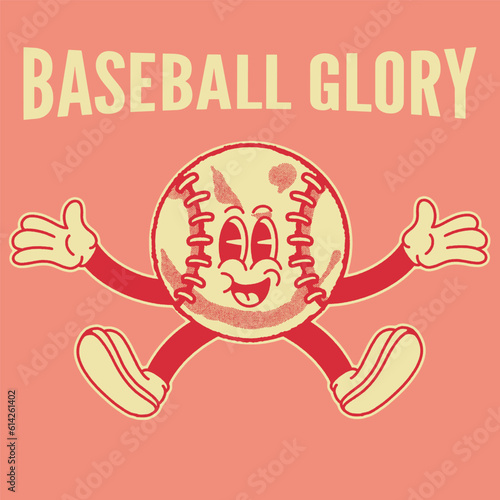 Baseball Glory With Baseball Groovy Character Design