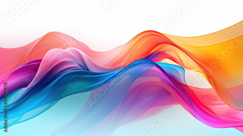 abstract colorful wave background. Generative AI image.