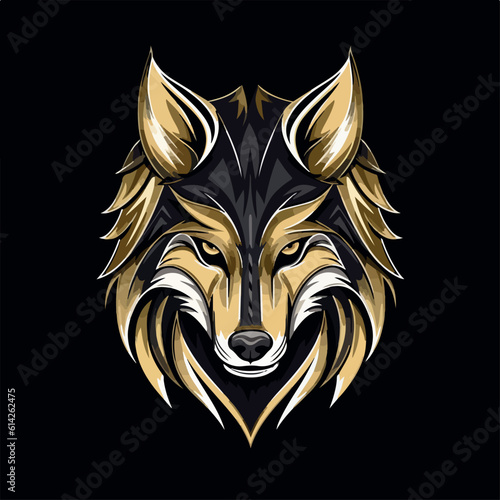 2D wolf illustration in logo  doodle style. Concept  art. Design element for logo  poster  card  banner  emblem  t shirt. Vector illustration  