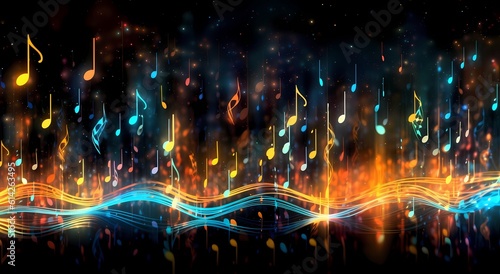 abstract background  colored musical score  instrument  concert  entertainment