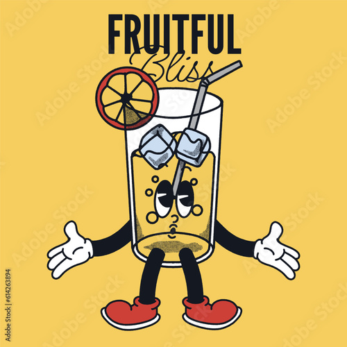 Fruitful Bliss With Juice Groovy Character Design