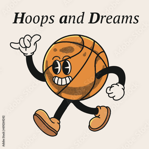 Hoops and Dreams With Basketball Groovy Character Design