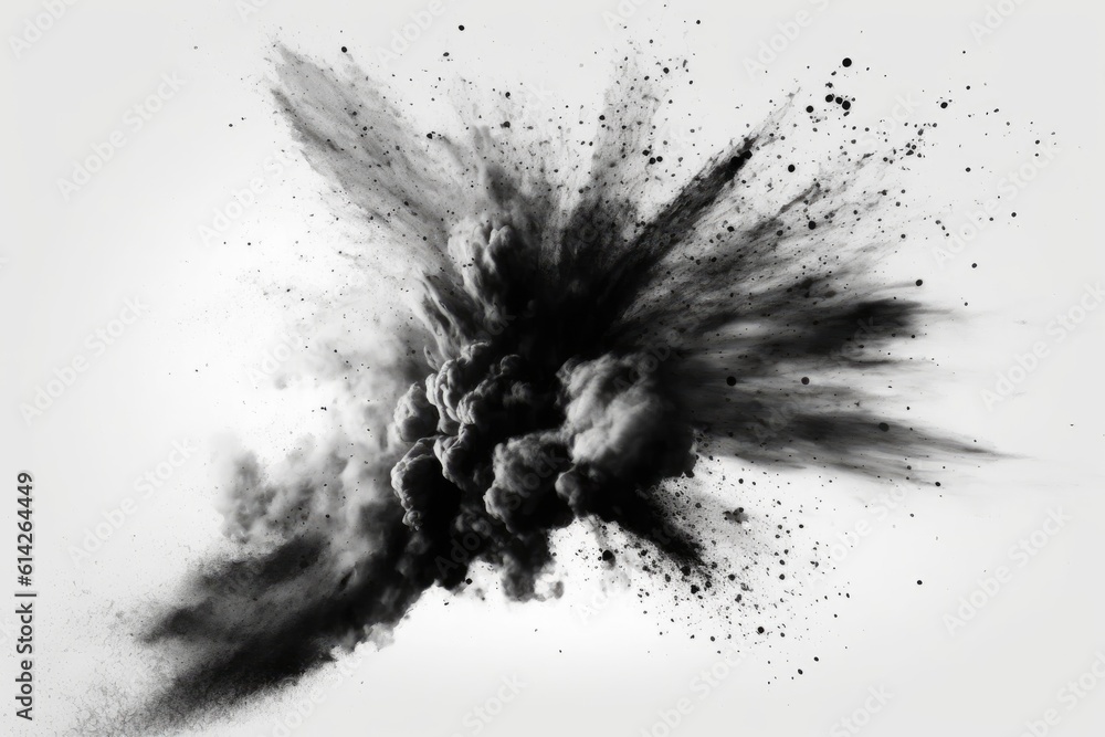black and white photograph capturing a cloud of smoke. Generative AI black and white photograph capturing a cloud of smoke. Generative AI