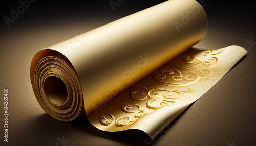 Royal parchment gold scroll paper