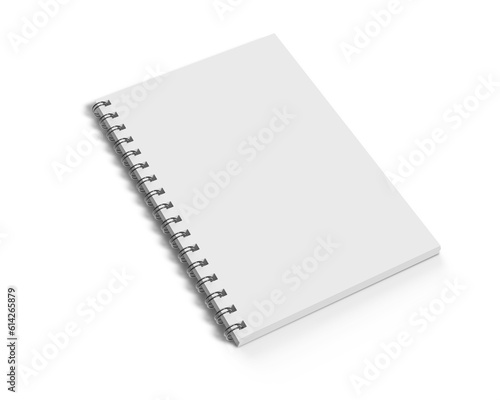 Book With Spring Binding Blank 3D Rendering