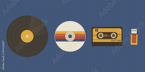 Various storages for music. The concept of the evolution of retro data warehouses.