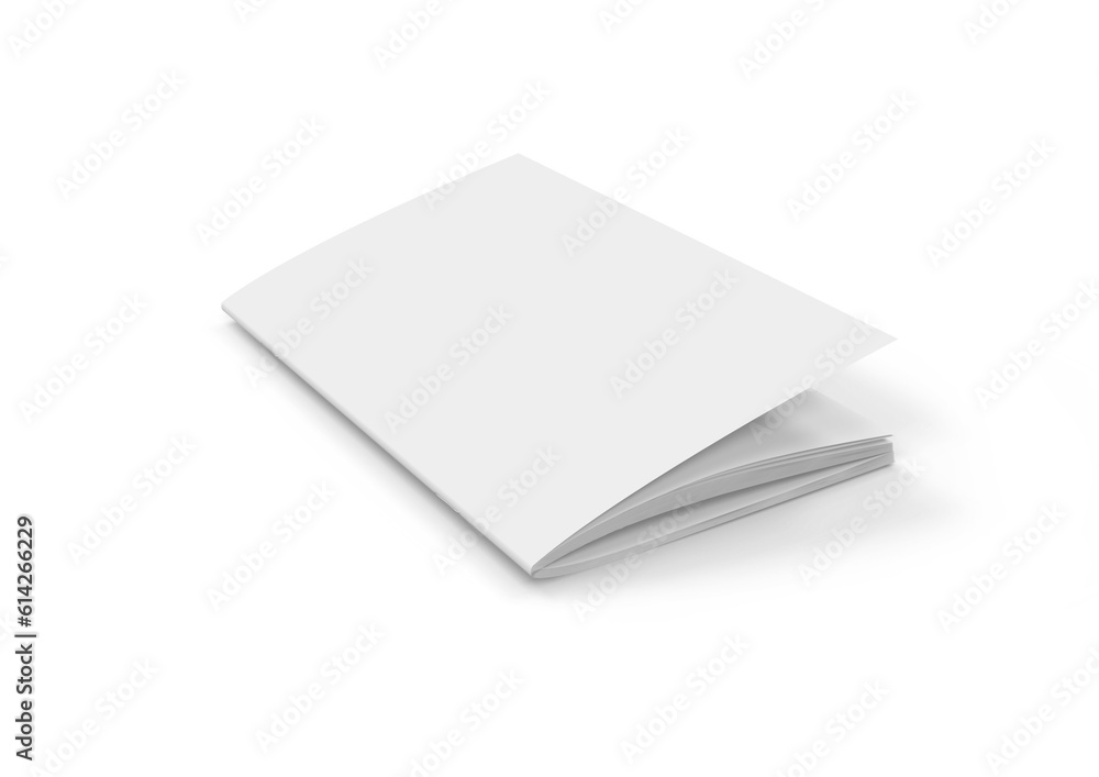 Broshures White Blank Isolated Set 3D Rendering Broshures White Blank Isolated Set 3D Rendering