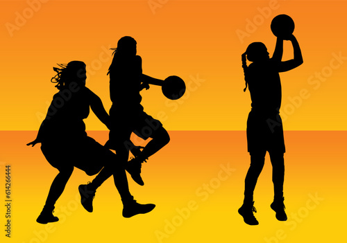 basquet, silueta mujer, basquetbol