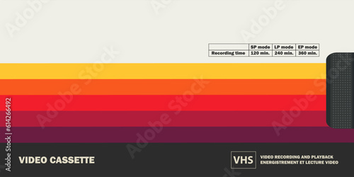 Old video cassette background. Old school and back to 90s concept background.