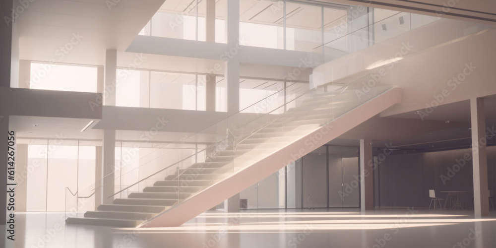 Obraz premium Colorful Empty Modern Architecture Interiors - Horizontal (liminal spaces)