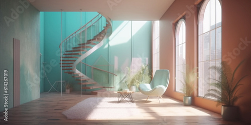 Colorful Empty Modern Architecture Interiors - Horizontal (liminal spaces)
