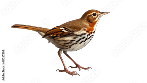 Ovenbird bird isolated on transparent background created with generative AI technology