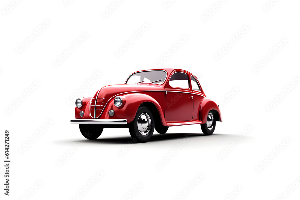 classic red car against a white background