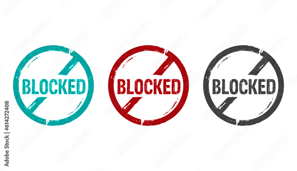 Blocked and permitted stamp and stamping Blocked and permitted stamp and stamping