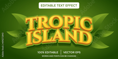 tropic island 3D text effect template
