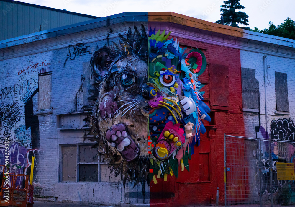 Montreal, Quebec ,Canada June 17 2023 the first days of the Mural