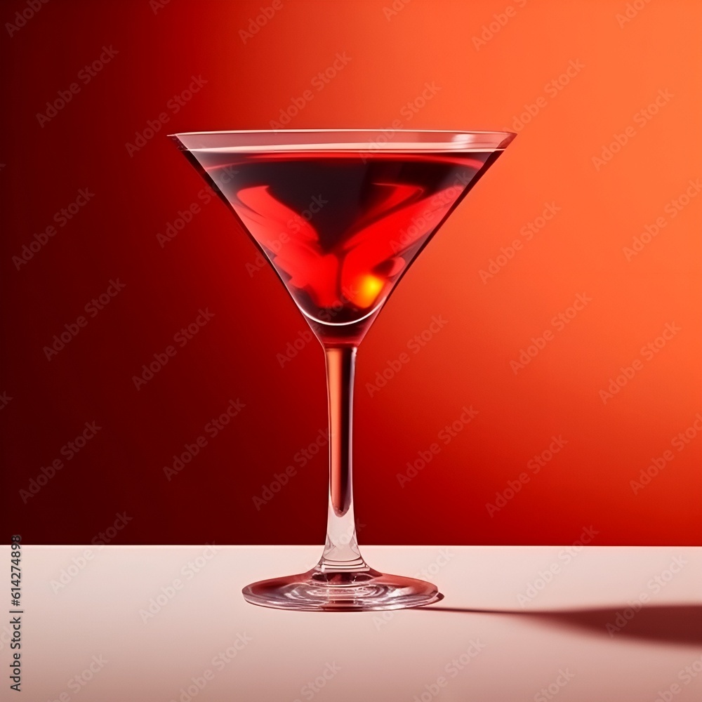 Martini glass full of red liquid. Minimal Halloween concept. Martini glass full of red liquid. Minimal Halloween concept.