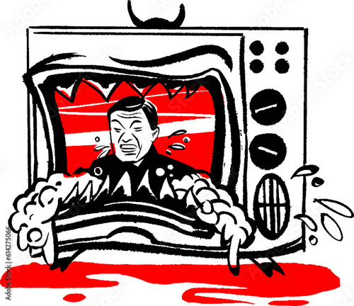 vector illustration tv propaganda presenter 