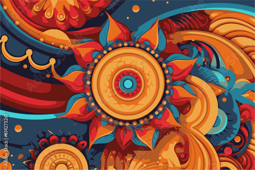 Hispanic american heritage month. Vector banner, poster, card for social media. National hispanic american heritage month. Background with a latern pattern 