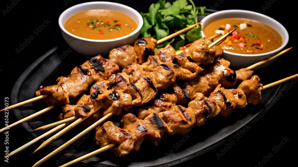 Satay: Grilled Skewered Meat with Peanut Sauce
