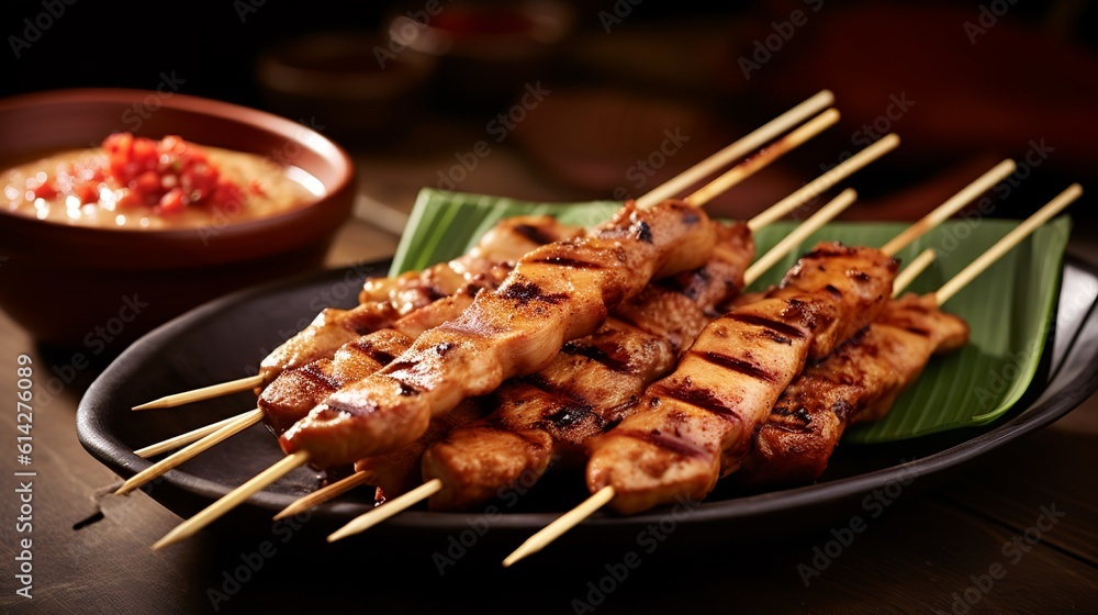 Sate Ayam: Grilled Chicken Skewers with Peanut Sauce