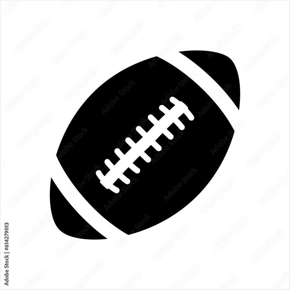 American Football Ball. Design Illustration of sport. Rugby Ball black Icon in Trendy Style. American Football Symbol
American Football Ball. Design Illustration of sport. Rugby Ball black Icon in Trendy Style. American Football Symbol