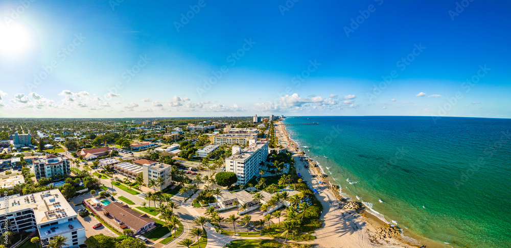 Fototapeta premium Aerial photo Deerfield Beach Florida coastline