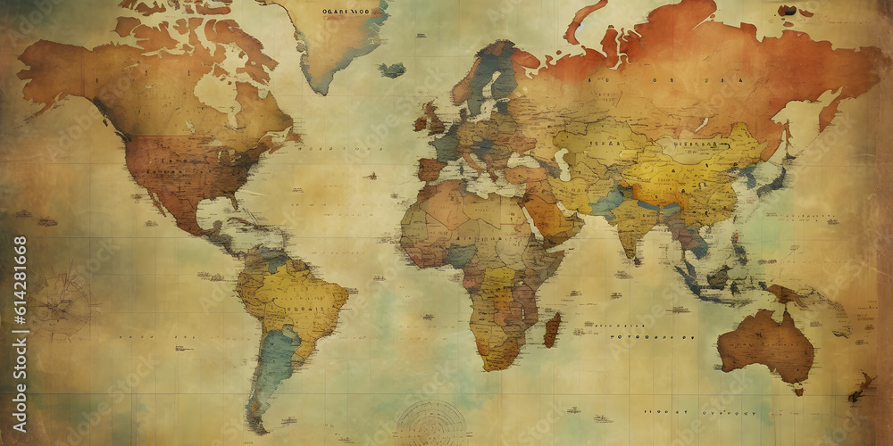 Naklejka premium old world map