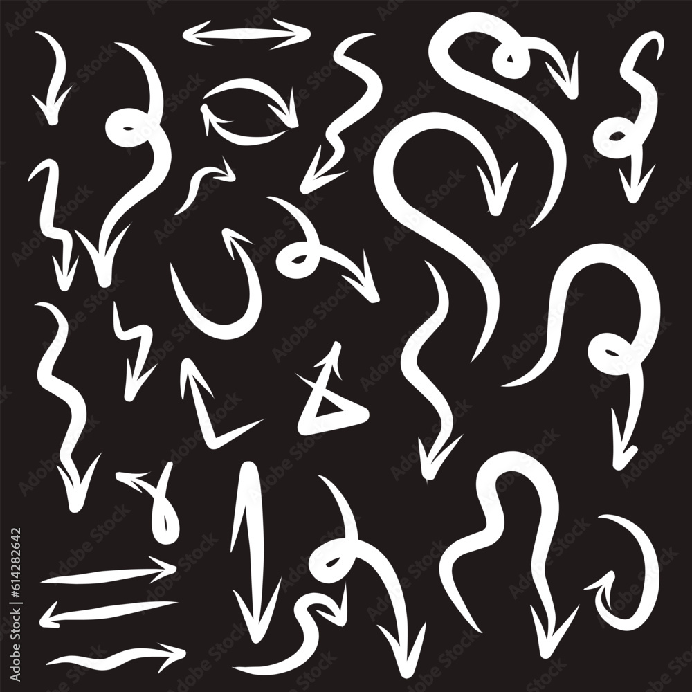 Set of rough hand drawn, handmade elements arrows, waypoints isolated on white background EPS Vector Set of rough hand drawn, handmade elements arrows, waypoints isolated on white background EPS Vector