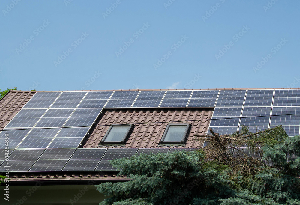 Installing a Solar Cell on a Roof. Installing a Solar Cell on a Roof.