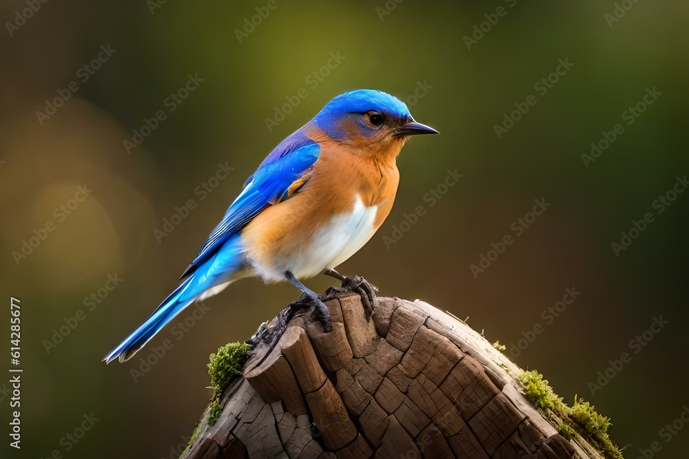 blue bird on a branchgenerated by AI technology 