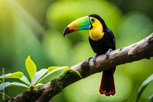 toucan on a branchgenerated by AI technology 