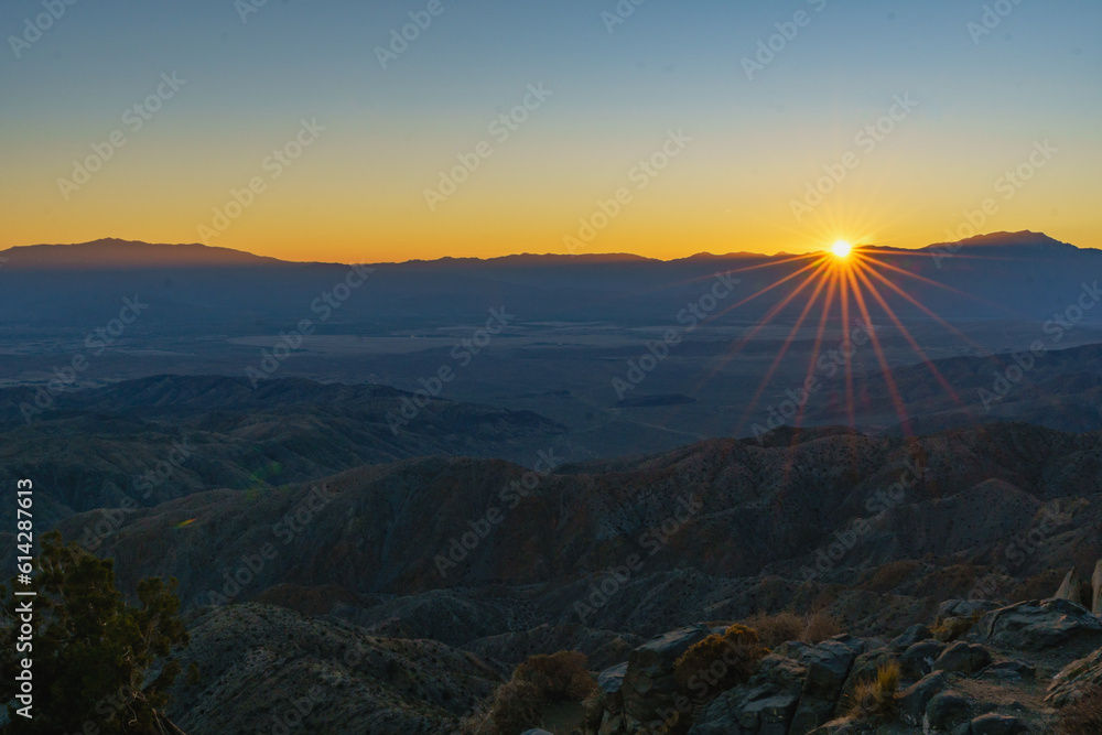 Obraz premium keys view sunset, joshua tree national park