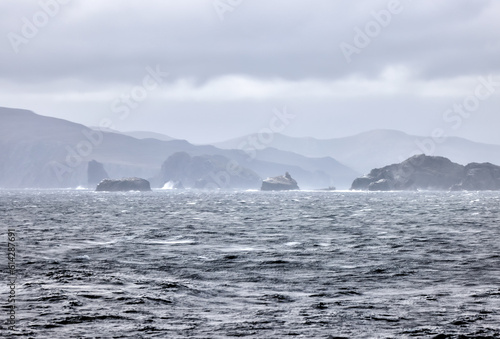 Dramatic skies  landscapes and weather off the coast of Cape Horn Argentina