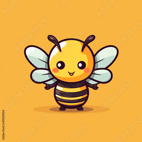 kawaii anime Bee. flat vector illustration clipart is perfect for sublimation printing t-shirt