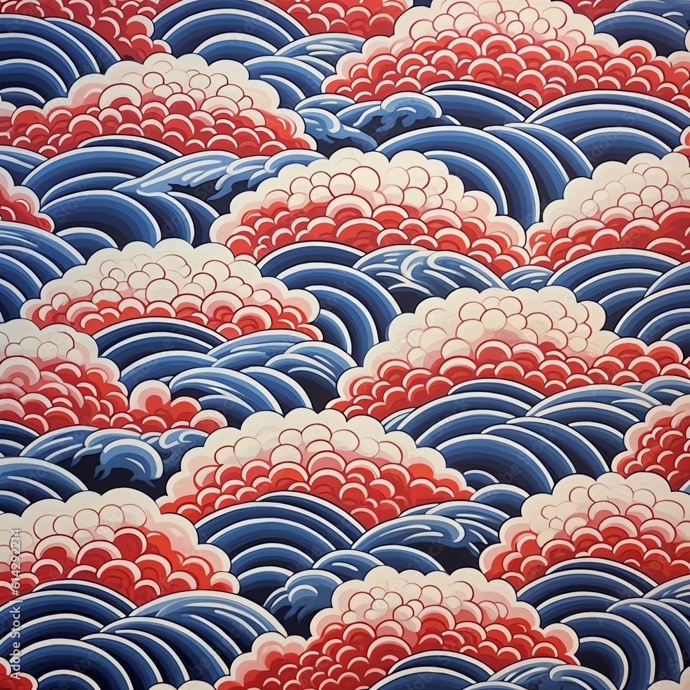 Fototapeta premium pattern flower illustration design japan art
