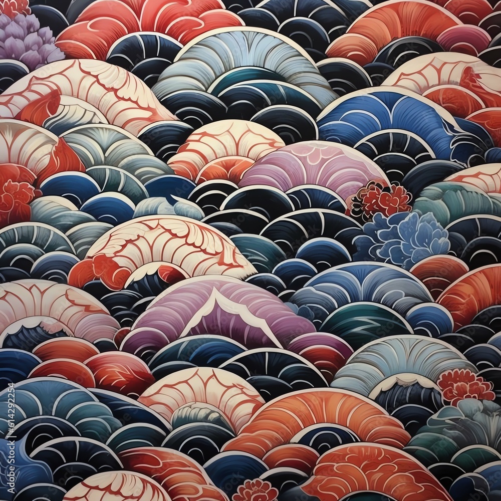 Obraz premium pattern flower illustration design japan art