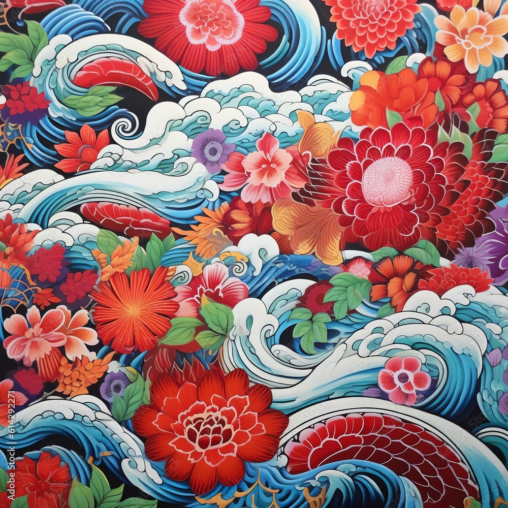 pattern flower illustration design japan art pattern flower illustration design japan art