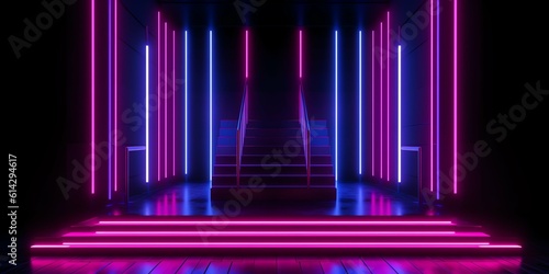 neon light background  3D Illustration and wallpaper
