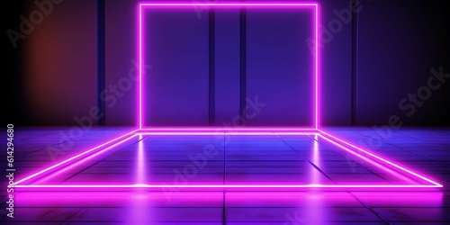 neon light background, 3D Illustration and wallpaper