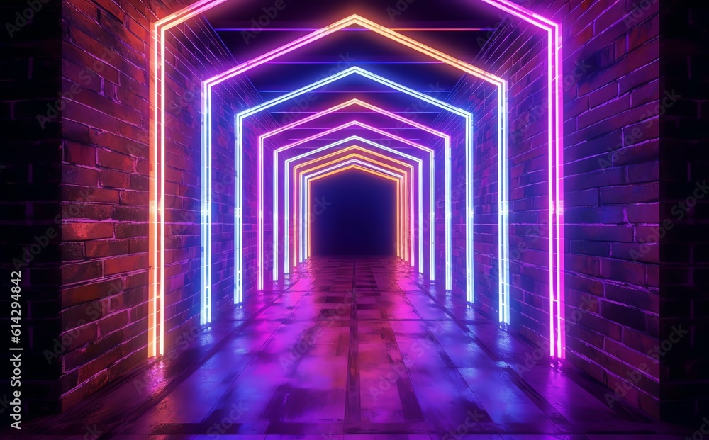 neon light sci-fi triangle design background Illustration and wallpaper neon light sci-fi triangle design background Illustration and wallpaper